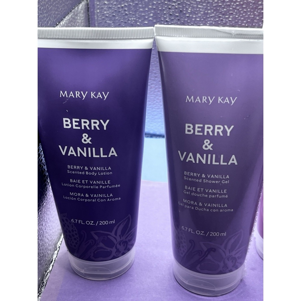 Mary Kay APPLE & ALMOND & BERRY & VANILLA Sctd Body Lotion & Shower Gel Lot - Picture 3 of 9